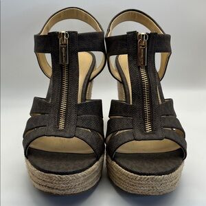 Michael Kors Dark Brown Wedge Sandals